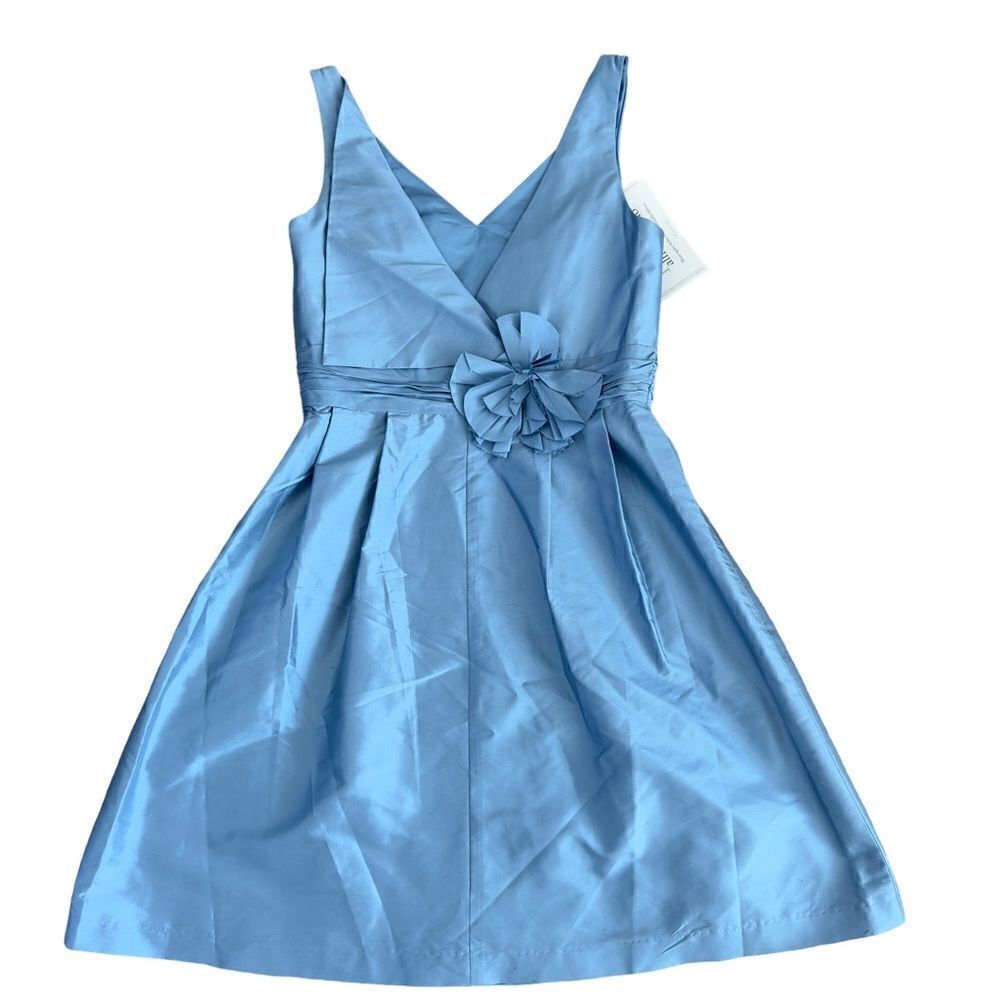 Alfred Angelo Blue Bridesmaid With Flower Pin Dress Size 10 NWT #4